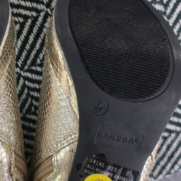 Gold Platform Ankle Boots - Picture 3 of 6